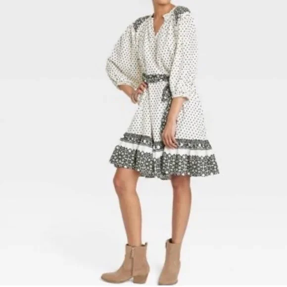 Knox Rose Peasant Bohemian Dress with Pockets size M New w/Tags - Picture 2 of 14